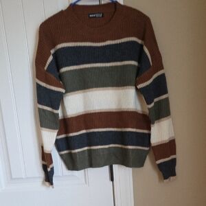 SHEIN Ribbed Knit Sweater in Rich Brown